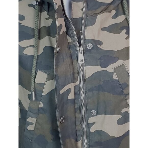 Levi's Size Small Fishtail Parka Brown Dark Green Dark Tan Camouflage - Picture 5 of 12